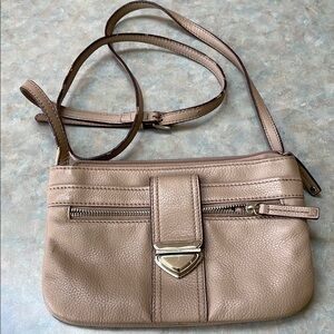 Danier Tan Leather Crossbody Bag
